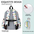 thumbnail image 5 of White Dinosaurs Colorful Species Pattern Cute School Backpack with Padded Back and Adjustable Shoulder Straps 13.4"x11"x4.7", 5 of 5