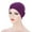 Purple, variant on SPRING PARK Women Muslim Solid Color Soft Elastic Bandanna Turban Cap Head Scarf Cover Hat Headdress