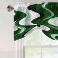 thumbnail image 5 of Tie Up Valances for Windows, Green Stripe Adjustable Valance Curtains Window Treatment for Living Room/Bedroom, Geometric White Wave Modern Ocean Rod Pocket Kitchen Curtains & Drapes 42x18 Inch, 5 of 9