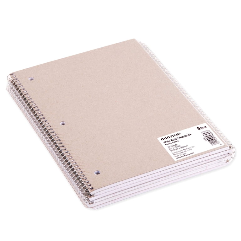 Mintra Office Spiral Notebooks, 6-Pack, Wide Ruled, Pastel photo 3