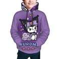 thumbnail image 4 of Sanrio Kuromi Kids' Hoodie 3d Print Sweatshirt Soft Pullover Hooded With Big Pockets Fans Gifts For Boys Or Girls X-Large, 4 of 7