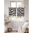 thumbnail image 3 of Black White Zebras Sheer Curtains 45 Inch Length 2 Panels Set - Light Filtering Window Treatments, Vintage Abstract Art Rod Pocket Semi Curtains for Living Room/Bedroom/Kitchen Décor, 104"W x 45"L, 3 of 7