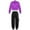 Purple&Black, variant on MSemis Girls Sports Tracksuit Sparkle Hip Hop Dance Outfits Zipper Jacket and Cargo Jogger Pants Set