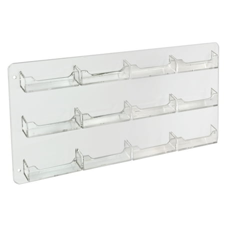 UPC: 0705105147888 | Azar Displays 252223 12 Pocket Business Card and Gift Card Wall Rack. Clear Acrylic Wall Mount Card Holder  Overall Size: 17.25  w x 8.5  h  2-Pack