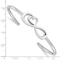 thumbnail image 3 of Diamond2Deal 925 Sterling Silver Rh-plated Heart Infinity Symbol Cuff Bangle for Women, 3 of 6