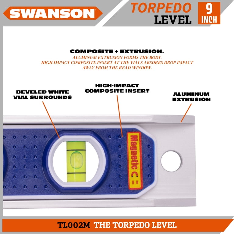 Swanson Tool 9-Inch Magnetic Aluminum Torpedo Level photo 4