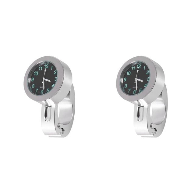 Scienceny Waterproof Motorcycle Handlebar Clock Glow In Bike Dark Bicycle Watch Plata 2piezas