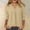 Khaki, variant on ClodeEU Women's Summer 3/4 Sleeve V Neck Linen Shirt, Lightweight Tunic Top Loose Blouse Navy,Womens Plus L