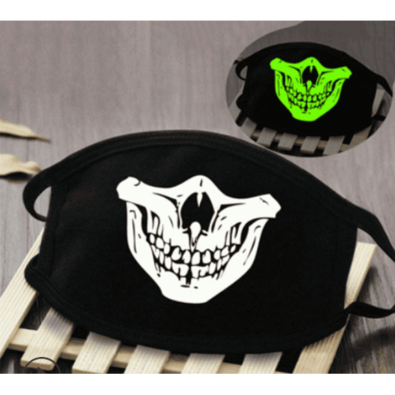 Wenchoice Glowing In Dark Skull A Washable Mask One Size