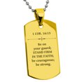 thumbnail image 1 of Stainless Steel Stand Firm In the Faith 1 Corinthians 16:13 Dog Tag Pendant Necklace, 1 of 1