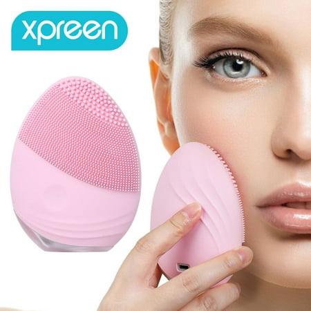 Silicone Facial Cleansing Brush USB Charge IPX7 Waterproof Electric Face Scrubber Massager for Gentle Exfoliating Deep Cleanse Skin