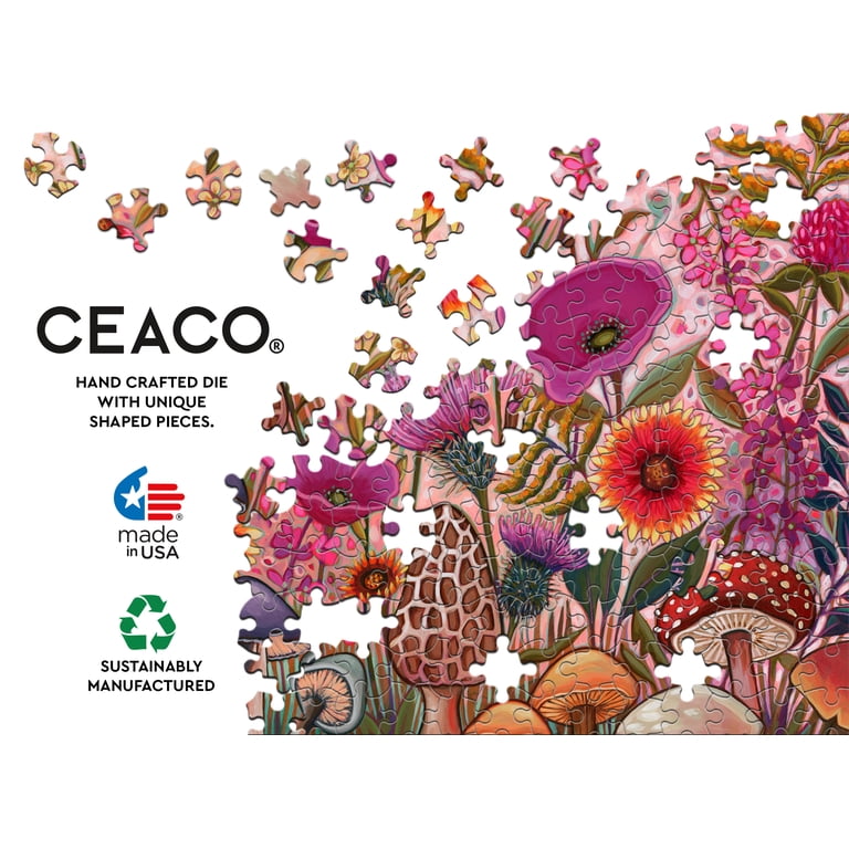 Ceaco 1000 Piece Peggy's Garden Puzzle, Vibrant Garden Flowers and