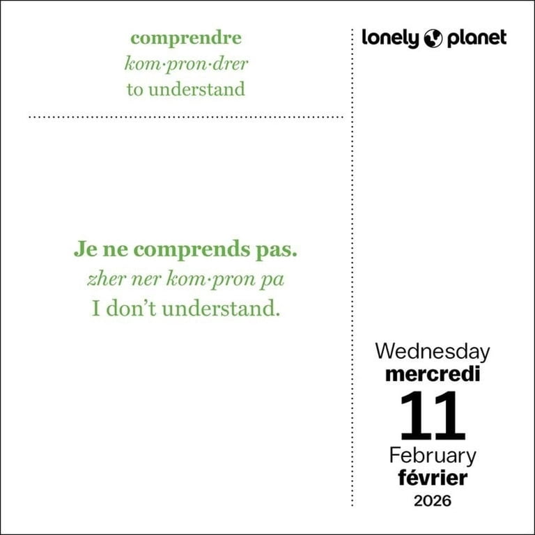 Lonely Planet French Phrasebook 2026 Day-To-Day Calendar