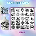 25Pcs 25 Styles PVC Self Adhesive Stickers Waterproof Embossed Decals ...