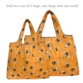thumbnail image 3 of Wrapables Large & Small Foldable Tote Nylon Reusable Grocery Bags, Set of 2, Yellow Bees, 3 of 5