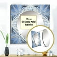 thumbnail image 3 of Designart "Fractal Flowers in Turquoise and White I" Modern Geometric Square Mirror Wall Decor Modern - Large Turquoise Square Bathroom Mirror - Square Printed Wall Mirror Art, 3 of 5