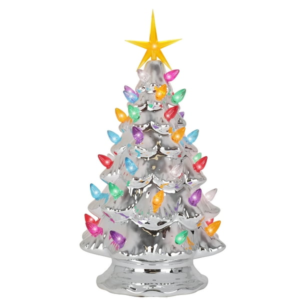 Ceramic Christmas Tree Tabletop Christmas Tree with Lights (15.5
