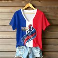 thumbnail image 1 of Women's Football Graphic T-Shirt,V-Neck Short Sleeve Graphic Print T-Shirt, Lightweight Summer Casual Soft Top for Everyday Wear for Soccer Tournament 2026 Vermilion Size: S, 1 of 4