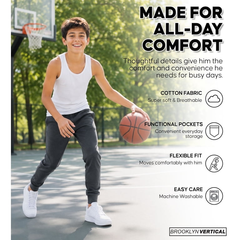 Brooklyn Vertical Boys 3-Pack Poly Fleece Joggers photo 6