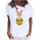 thumbnail image 1 of Camiseta de manga corta de verano de Pascua con cuello redondo suelto informal estampado para mujer Fridja bn1325, 1 of 4