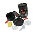 thumbnail image 3 of jinwen Camping Cookware Cookset Camping Cooking Set for Picnic Trekking Backpacking Orange Handle, 3 of 9