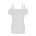 thumbnail image 5 of Scyoekwg Womens Tops Summer Trendy Round Neck Cold Shoulder Tops Casual Solid Color Short Sleeve T Shirts Loose Lightweight Comfy Blouses (White,XL), 5 of 7