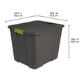 thumbnail image 3 of Sterilite 20 Gallon Stackable Plastic Storage Tote Bin w/Lid, Gray (6 Pack), 3 of 8