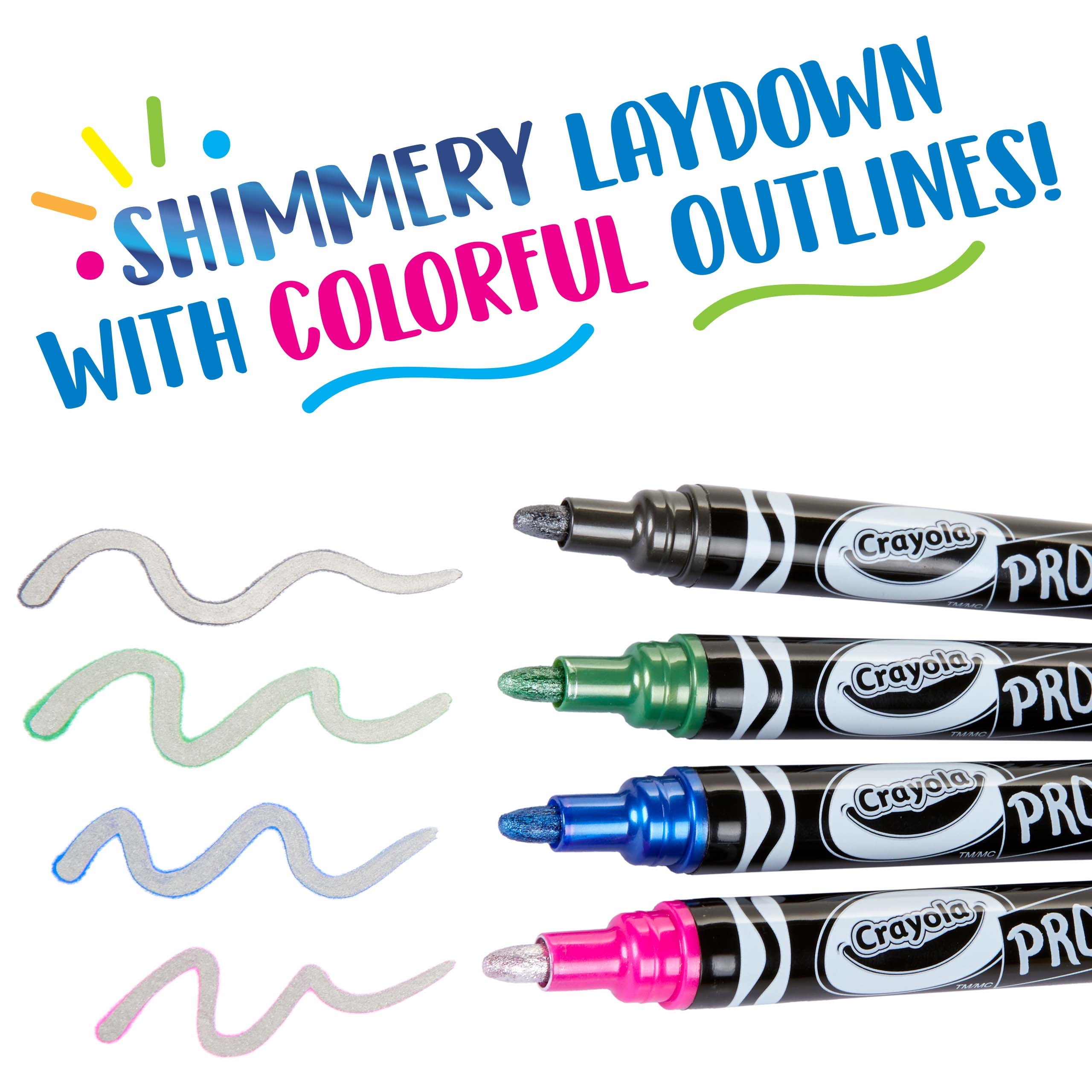 Crayola Metallic Outline Paint Markers - Metallic - 6 / CYO586701