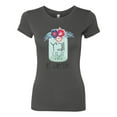 thumbnail image 2 of Wild Bobby, Y'all Is Not Word It's A Word Southern Artsy Jar with Flowers Pop Culture Womens Slim Fit Junior Tee, Dark Grey, 2XL, 2 of 3