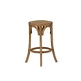 thumbnail image 3 of Linon Seannie 24.25" Round Backless Counter Stool, Brown/Natural Rattan, 3 of 9