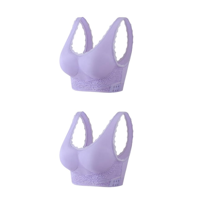 Sonducket Sujetador deportivo Sexy y de apoyo para mujer, sujetador para ir al gimnasio para mujer, sujetador sin costuras, Sujetador Push Up, Púrpura XXL, 1 2piezas