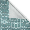 thumbnail image 4 of Ambesonne Turquoise Grommet Curtain Single Panel, Retro Squared Rounds, 50"x60", Petrol Blue and White, 4 of 5