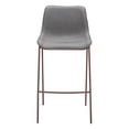 thumbnail image 3 of Magnus Barstool Slate Gray & Walnut Barstool, Modern Style, Plush and durable faux leather fabric, Plywood, Indoor Bar, 3 of 5