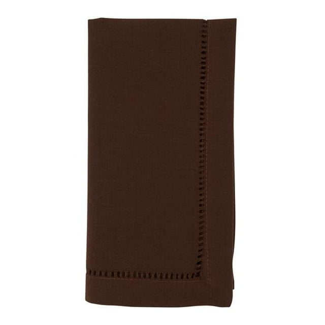 SARO 6314.CT22S 22 Po Carré Classique Ourlet Frontière Dîner Serviette Chocolat - Lot de 12