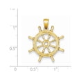 thumbnail image 4 of 14k Yellow Gold 3D Ships Wheel Pendant Charm, 4 of 4