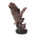thumbnail image 3 of Large Wings Of Glory Bald Eagle Mother With Eaglets In Nest Electroplated Statue, 3 of 8