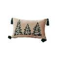 thumbnail image 2 of Winter Christmas Tree Pillow Cover, Classic Christmas Embroidered Pillow case with Tassels, Realistic Xmas Tree Sofa Cushion Case Christmas New Year Couch Decor, Green, 2 of 6