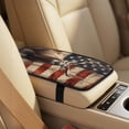 thumbnail image 3 of Xoenoiee Deer American Flag Print 5 Pieces Car Accessories with 2 Car Seat Covers 2 Seatbelt Cover 1 Auto Armrest Cover, PU Leather Vehicle Interior Accessories Protector for SUV Van, 3 of 7