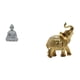 thumbnail image 1 of Estatua de mono,Estatua de Buda Mono para Interiores y Exteriores Budista,Figuras en miniatura meditando para decorar el jardín de casa.,Figura de escritorio,Estante de estatua de elefante, 1 of 8