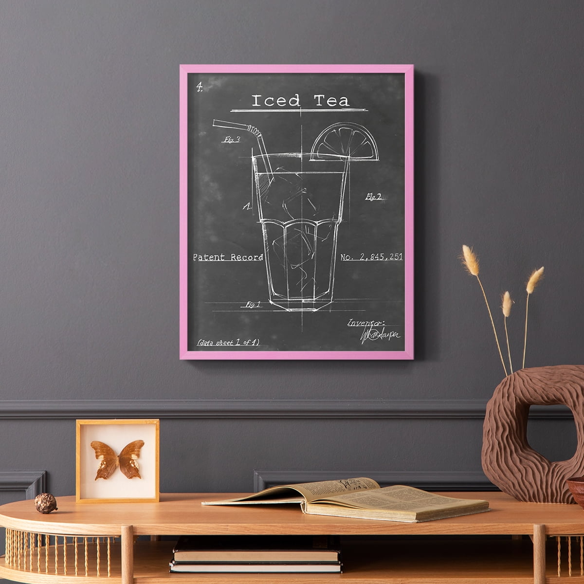 Morning Routine III Framed Print in Pink Solid Wood Framed Print No Nail Hanging