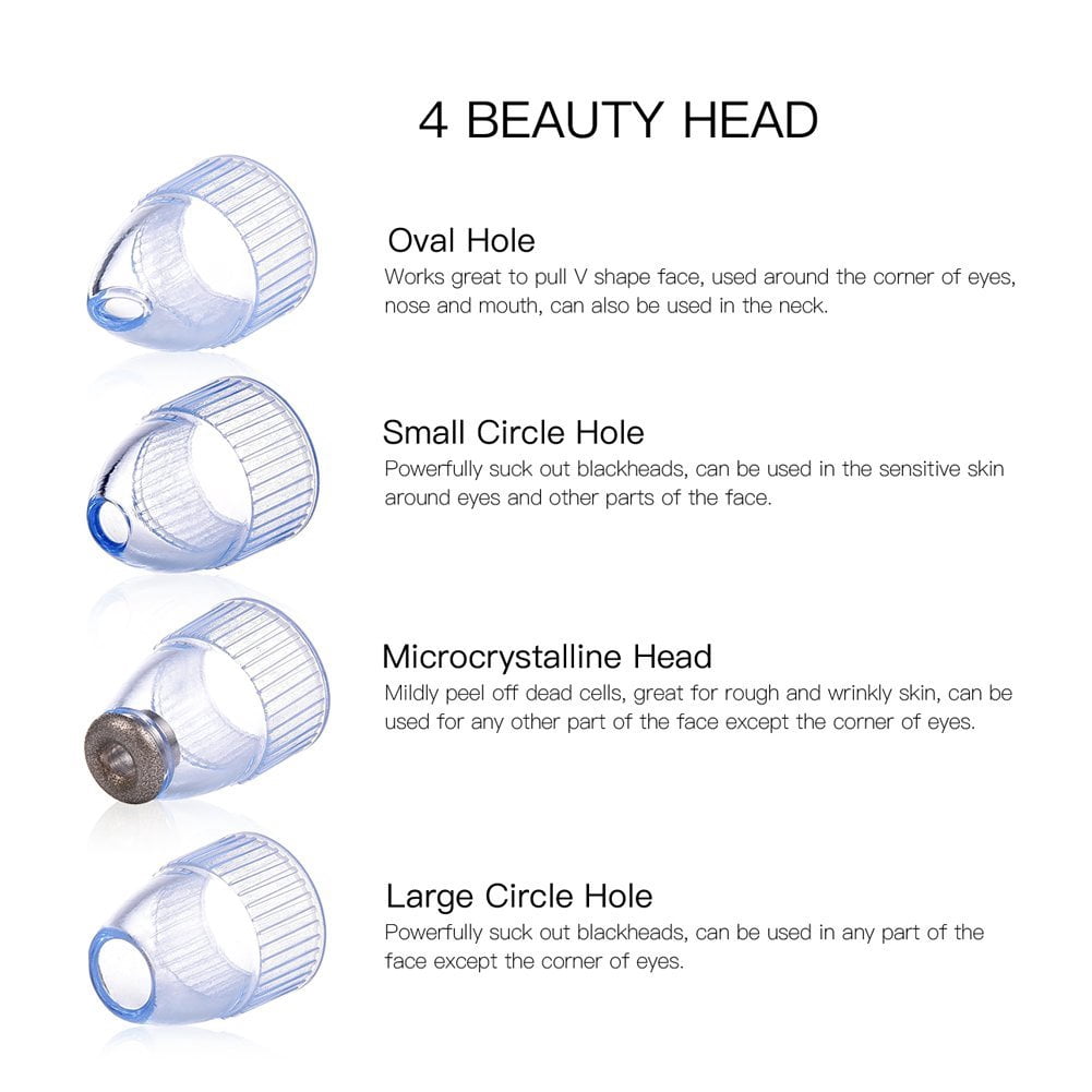 Professional Blackhead Vacuum Remover with 4 Beauty Heads Wireless Charging Efficient Pore Cleaning