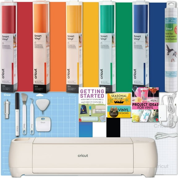 Cricut Explore 4 with Rainbow Smart Vinyl Bundle Corded Electric Die-Cutting Machine