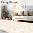 thumbnail image 2 of ODIKA 2'x3' Machine Washable Non-Slip Area Rug, Fairytale Blossom Lattice with Interlocking Vines and Delicate Petals High Traffic Rug, Ivory, 614340, 2 of 7