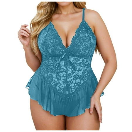 Xuewenshw Women s Lingerie Teddy Lingerie for Women Sexy Lingerie for Women Plus Size Lingerie Bodysuit Women s Chemises & Negligees Women s Nightgowns