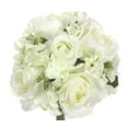 thumbnail image 4 of Admired By Nature 9 Stems Artificial Rose Hydrangea Mixed Bouquet, Cream/Green, 4 of 5