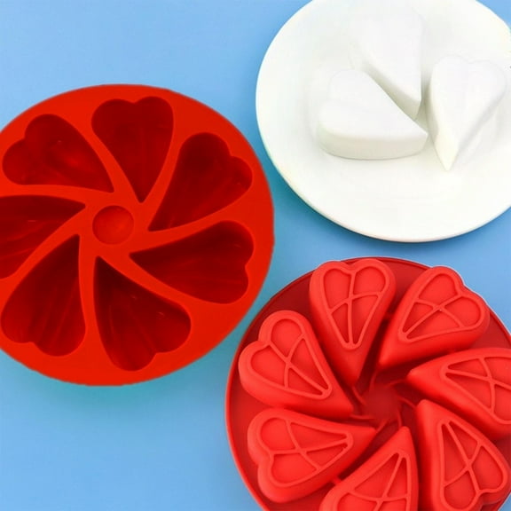 Gnmfd 7 Cavity Silicone Cake Mold, Nonstick Round Scone Pan for Baking Pizza Cornbread Muffin Soap, Reusable Heat Resistant Mould for Kitchen Party Holiday Baking