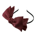 thumbnail image 6 of Unique Bargains 1 Pcs Satin Bow Knot Headband Fashion Hairband for Women 0.31 Inch Wide Wine Red, 6 of 7