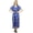 Royal Blue, variant on Bimba Women's Long Satin Maxi Drawstring Floral Kaftan Kimono Blue Gown - 4