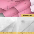 thumbnail image 4 of No Hook Shower Curtain with Snap in Liner, Pink Gradient Water Ripple Waterproof Bath Curtain Double Layers with See Through Top Window, Minimalist Abstract Geometric Hotel Shower Curtains 48x72in, 4 of 9