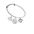 thumbnail image 2 of Delight Jewelry Black Nickeltone AB Crystal Open Heart Silvertone Let Things Go Tree Charm Bangle Bracelet, 2 of 4